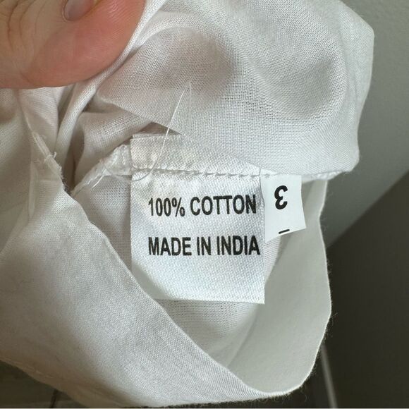 Honeydove Vintage Straight Leg White Cotton Drawstring Pants Lightweight OS - Picture 7 of 8